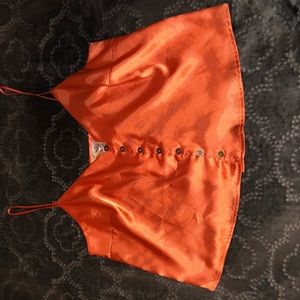 Silky dressy orange tank top